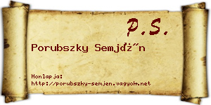 Porubszky Semjén névjegykártya